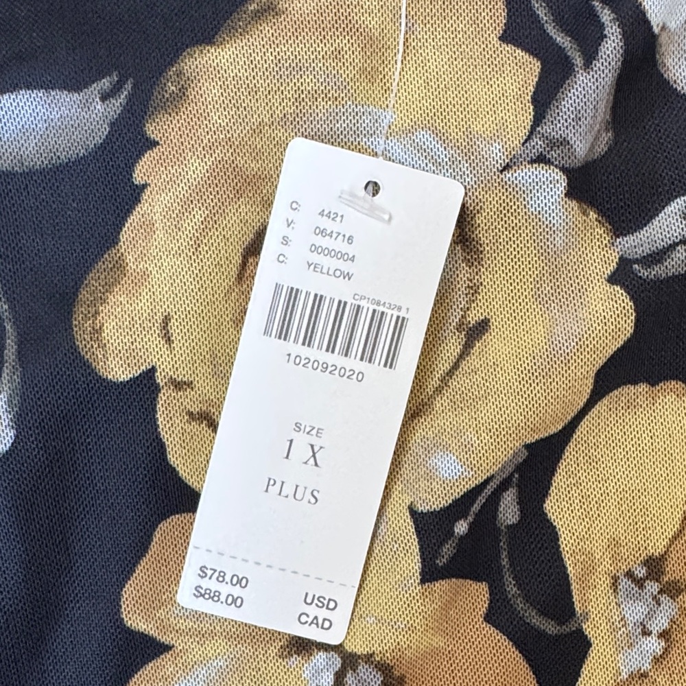 Anthropologie Black and Gold Floral Halter Top - Picture 2 of 3